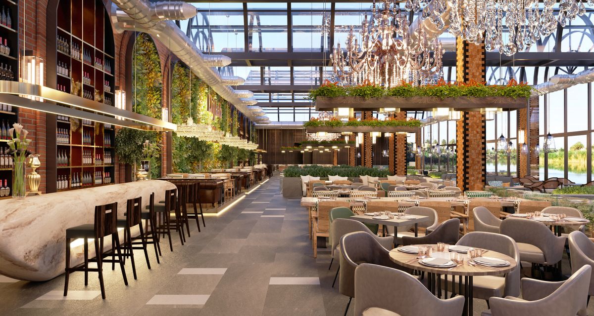 Modern multi-location restaurant interior